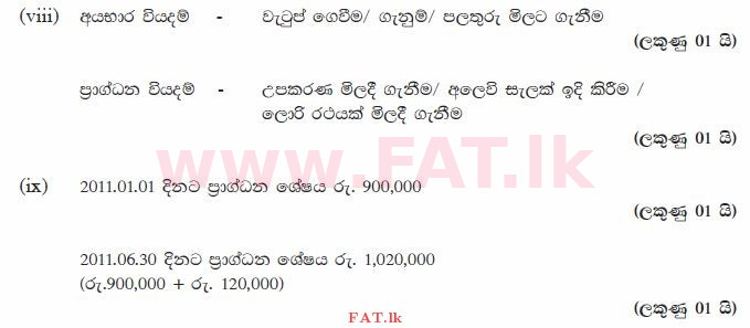 National Syllabus : Ordinary Level (O/L) Business and Accounting Studies - 2011 December - Paper II (සිංහල Medium) 1 1921