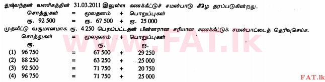 உள்ளூர் பாடத்திட்டம் : சாதாரண நிலை (சா/த) வர்த்தகக் கல்வி மற்றும் கணக்கியல் - 2011 டிசம்பர் - தாள்கள் I (தமிழ் மொழிமூலம்) 22 1