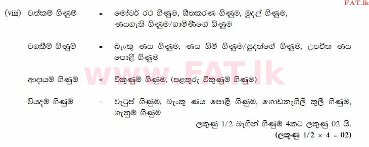 உள்ளூர் பாடத்திட்டம் : சாதாரண நிலை (சா/த) வர்த்தகக் கல்வி மற்றும் கணக்கியல் - 2012 டிசம்பர் - தாள்கள் II (සිංහල மொழிமூலம்) 1 1397