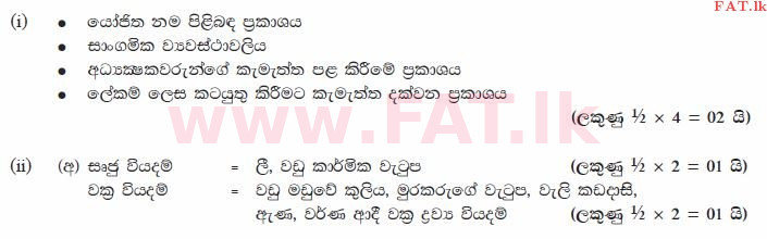 உள்ளூர் பாடத்திட்டம் : சாதாரண நிலை (சா/த) வர்த்தகக் கல்வி மற்றும் கணக்கியல் - 2012 டிசம்பர் - தாள்கள் II (සිංහල மொழிமூலம்) 2 1399
