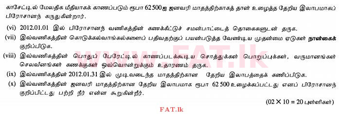 உள்ளூர் பாடத்திட்டம் : சாதாரண நிலை (சா/த) வர்த்தகக் கல்வி மற்றும் கணக்கியல் - 2012 டிசம்பர் - தாள்கள் II (தமிழ் மொழிமூலம்) 1 2