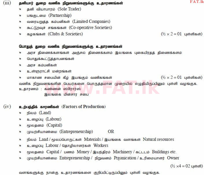 National Syllabus : Ordinary Level (O/L) Business and Accounting Studies - 2012 December - Paper II (தமிழ் Medium) 1 1558
