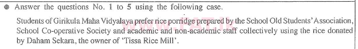 National Syllabus : Ordinary Level (O/L) Business and Accounting Studies - 2020 March - Paper I (English Medium) 2 1