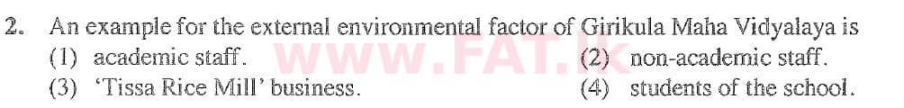 National Syllabus : Ordinary Level (O/L) Business and Accounting Studies - 2020 March - Paper I (English Medium) 2 2