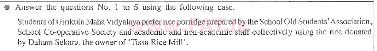 National Syllabus : Ordinary Level (O/L) Business and Accounting Studies - 2020 March - Paper I (English Medium) 3 1