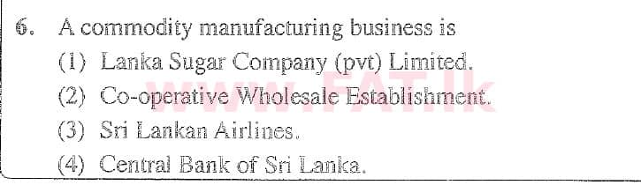 National Syllabus : Ordinary Level (O/L) Business and Accounting Studies - 2020 March - Paper I (English Medium) 6 1