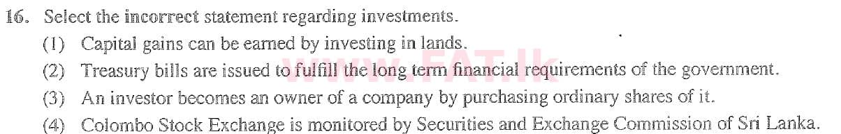 දේශීය විෂය නිර්දේශය : සාමාන්‍ය පෙළ (O/L) ව්‍යාපාර හා ගිණුම්කරණ අධ්‍යයනය - 2020 මාර්තු - ප්‍රශ්න පත්‍රය I (English මාධ්‍යය) 16 1