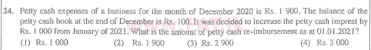 දේශීය විෂය නිර්දේශය : සාමාන්‍ය පෙළ (O/L) ව්‍යාපාර හා ගිණුම්කරණ අධ්‍යයනය - 2020 මාර්තු - ප්‍රශ්න පත්‍රය I (English මාධ්‍යය) 24 1