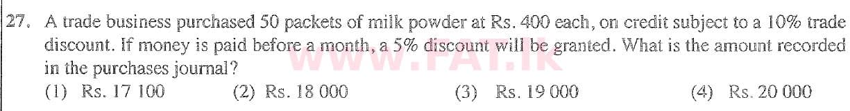 දේශීය විෂය නිර්දේශය : සාමාන්‍ය පෙළ (O/L) ව්‍යාපාර හා ගිණුම්කරණ අධ්‍යයනය - 2020 මාර්තු - ප්‍රශ්න පත්‍රය I (English මාධ්‍යය) 27 1
