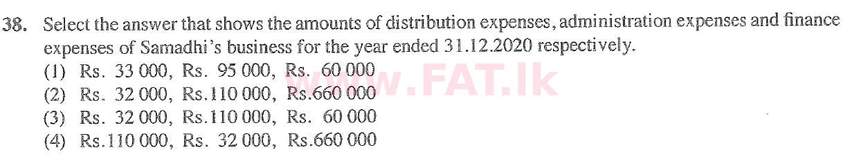 National Syllabus : Ordinary Level (O/L) Business and Accounting Studies - 2020 March - Paper I (English Medium) 38 2