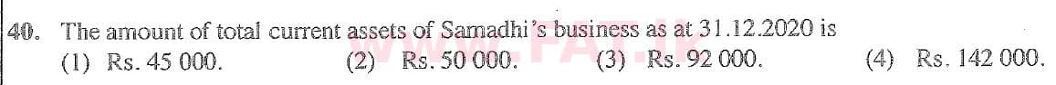 දේශීය විෂය නිර්දේශය : සාමාන්‍ය පෙළ (O/L) ව්‍යාපාර හා ගිණුම්කරණ අධ්‍යයනය - 2020 මාර්තු - ප්‍රශ්න පත්‍රය I (English මාධ්‍යය) 40 2
