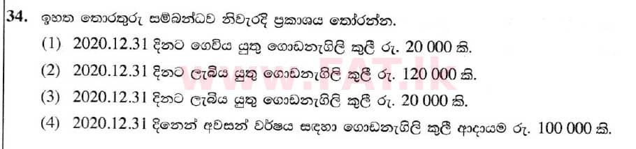 National Syllabus : Ordinary Level (O/L) Business and Accounting Studies - 2020 March - Paper I (සිංහල Medium) 34 2