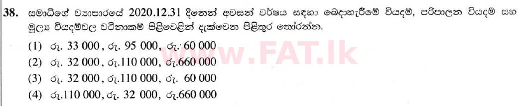 National Syllabus : Ordinary Level (O/L) Business and Accounting Studies - 2020 March - Paper I (සිංහල Medium) 38 2