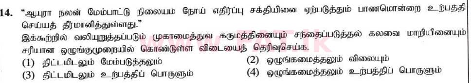 உள்ளூர் பாடத்திட்டம் : சாதாரண நிலை (சா/த) வர்த்தகக் கல்வி மற்றும் கணக்கியல் - 2020 மார்ச் - தாள்கள் I (தமிழ் மொழிமூலம்) 14 1