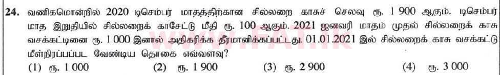 உள்ளூர் பாடத்திட்டம் : சாதாரண நிலை (சா/த) வர்த்தகக் கல்வி மற்றும் கணக்கியல் - 2020 மார்ச் - தாள்கள் I (தமிழ் மொழிமூலம்) 24 1