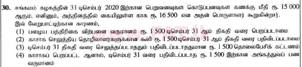 National Syllabus : Ordinary Level (O/L) Business and Accounting Studies - 2020 March - Paper I (தமிழ் Medium) 30 1