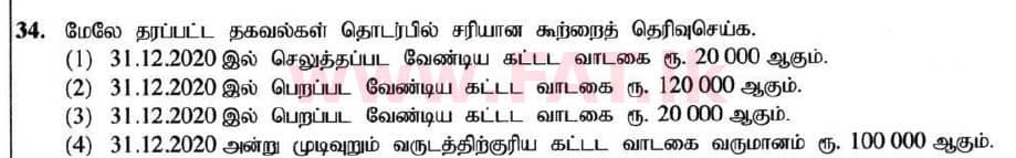உள்ளூர் பாடத்திட்டம் : சாதாரண நிலை (சா/த) வர்த்தகக் கல்வி மற்றும் கணக்கியல் - 2020 மார்ச் - தாள்கள் I (தமிழ் மொழிமூலம்) 34 2