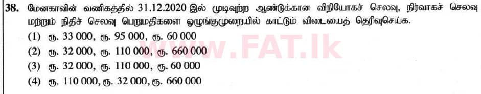 National Syllabus : Ordinary Level (O/L) Business and Accounting Studies - 2020 March - Paper I (தமிழ் Medium) 38 2