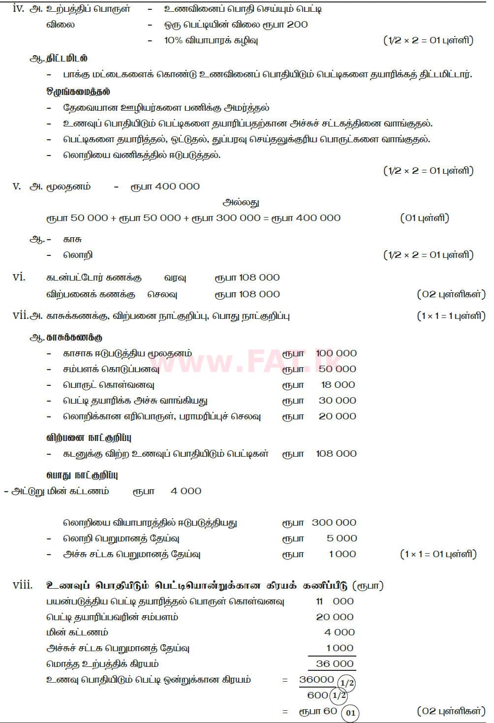 National Syllabus : Ordinary Level (O/L) Business and Accounting Studies - 2020 March - Paper II (தமிழ் Medium) 1 5777