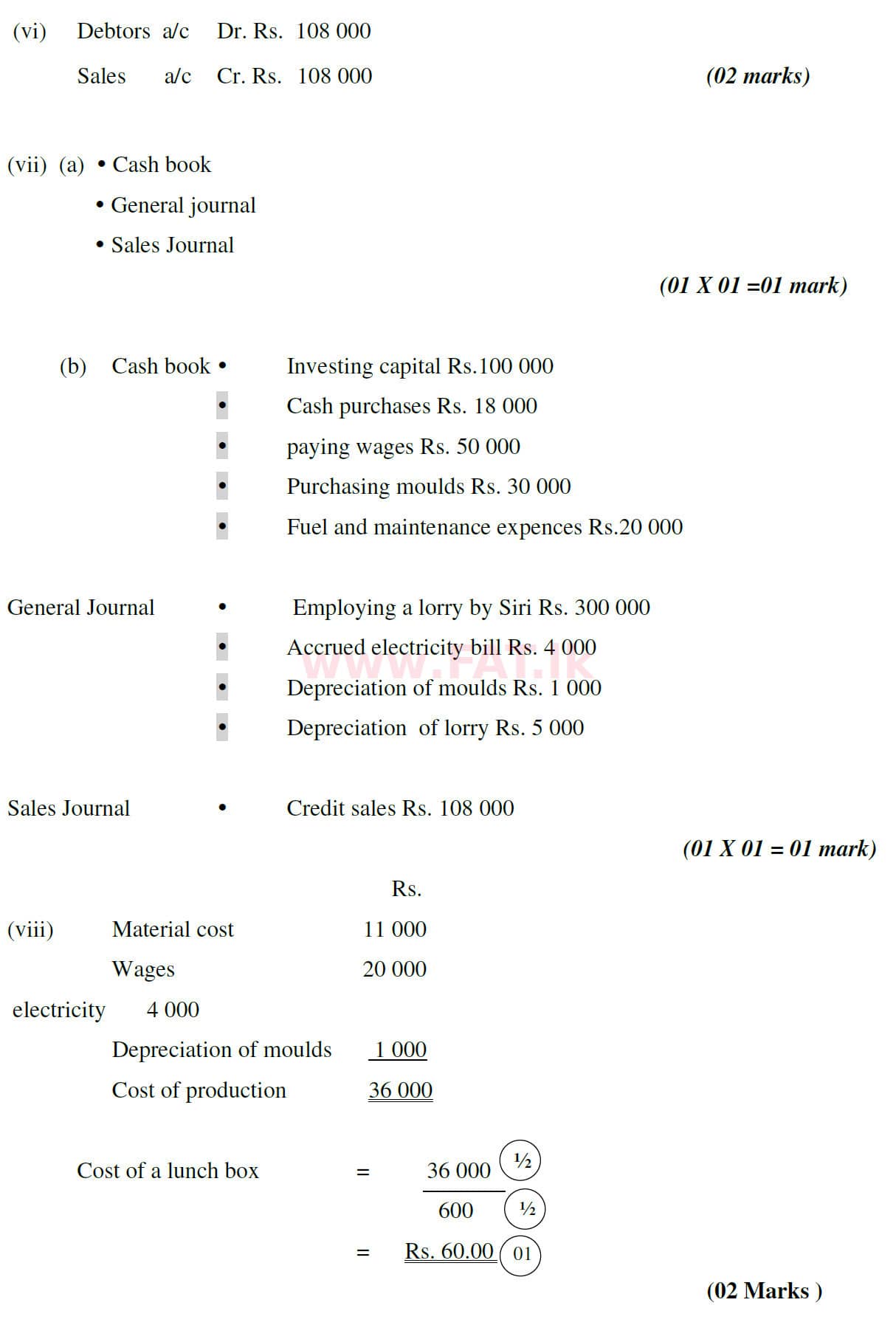 National Syllabus : Ordinary Level (O/L) Business and Accounting Studies - 2020 March - Paper II (English Medium) 1 5793