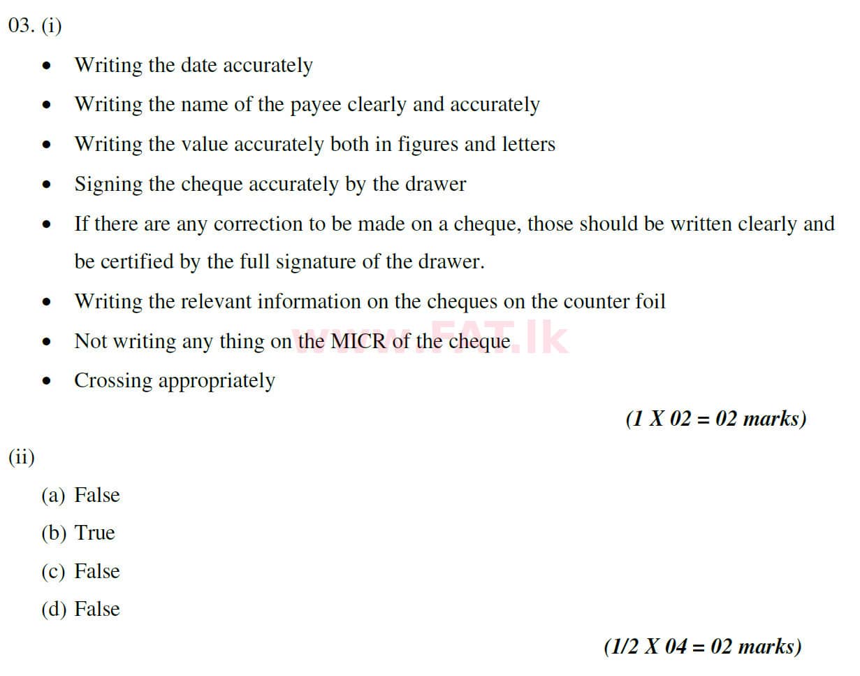 உள்ளூர் பாடத்திட்டம் : சாதாரண நிலை (சா/த) வர்த்தகக் கல்வி மற்றும் கணக்கியல் - 2020 மார்ச் - தாள்கள் II (English மொழிமூலம்) 3 5797