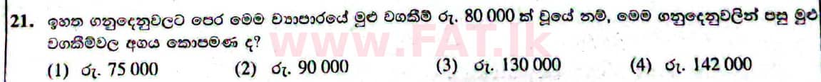 දේශීය විෂය නිර්දේශය : සාමාන්‍ය පෙළ (O/L) ව්‍යාපාර හා ගිණුම්කරණ අධ්‍යයනය - 2021 මැයි - ප්‍රශ්න පත්‍රය I (සිංහල මාධ්‍යය) 21 2