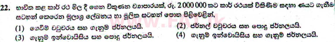 National Syllabus : Ordinary Level (O/L) Business and Accounting Studies - 2021 May - Paper I (සිංහල Medium) 22 1