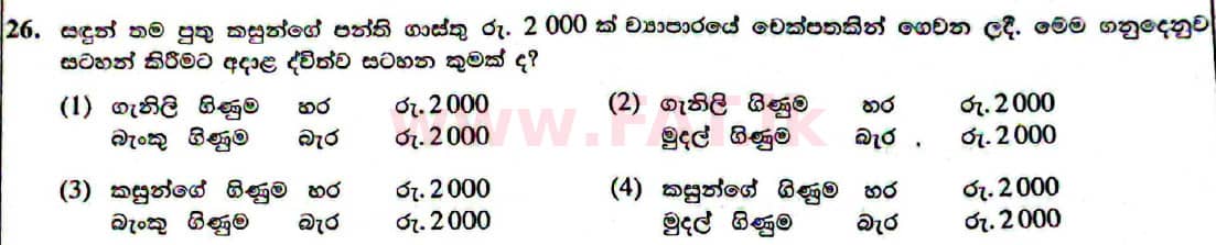 දේශීය විෂය නිර්දේශය : සාමාන්‍ය පෙළ (O/L) ව්‍යාපාර හා ගිණුම්කරණ අධ්‍යයනය - 2021 මැයි - ප්‍රශ්න පත්‍රය I (සිංහල මාධ්‍යය) 26 1