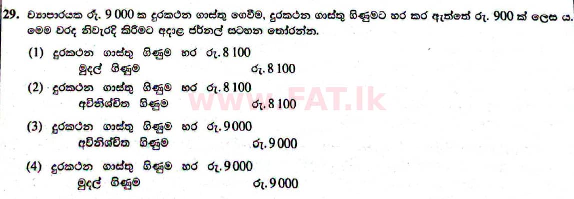 දේශීය විෂය නිර්දේශය : සාමාන්‍ය පෙළ (O/L) ව්‍යාපාර හා ගිණුම්කරණ අධ්‍යයනය - 2021 මැයි - ප්‍රශ්න පත්‍රය I (සිංහල මාධ්‍යය) 29 1