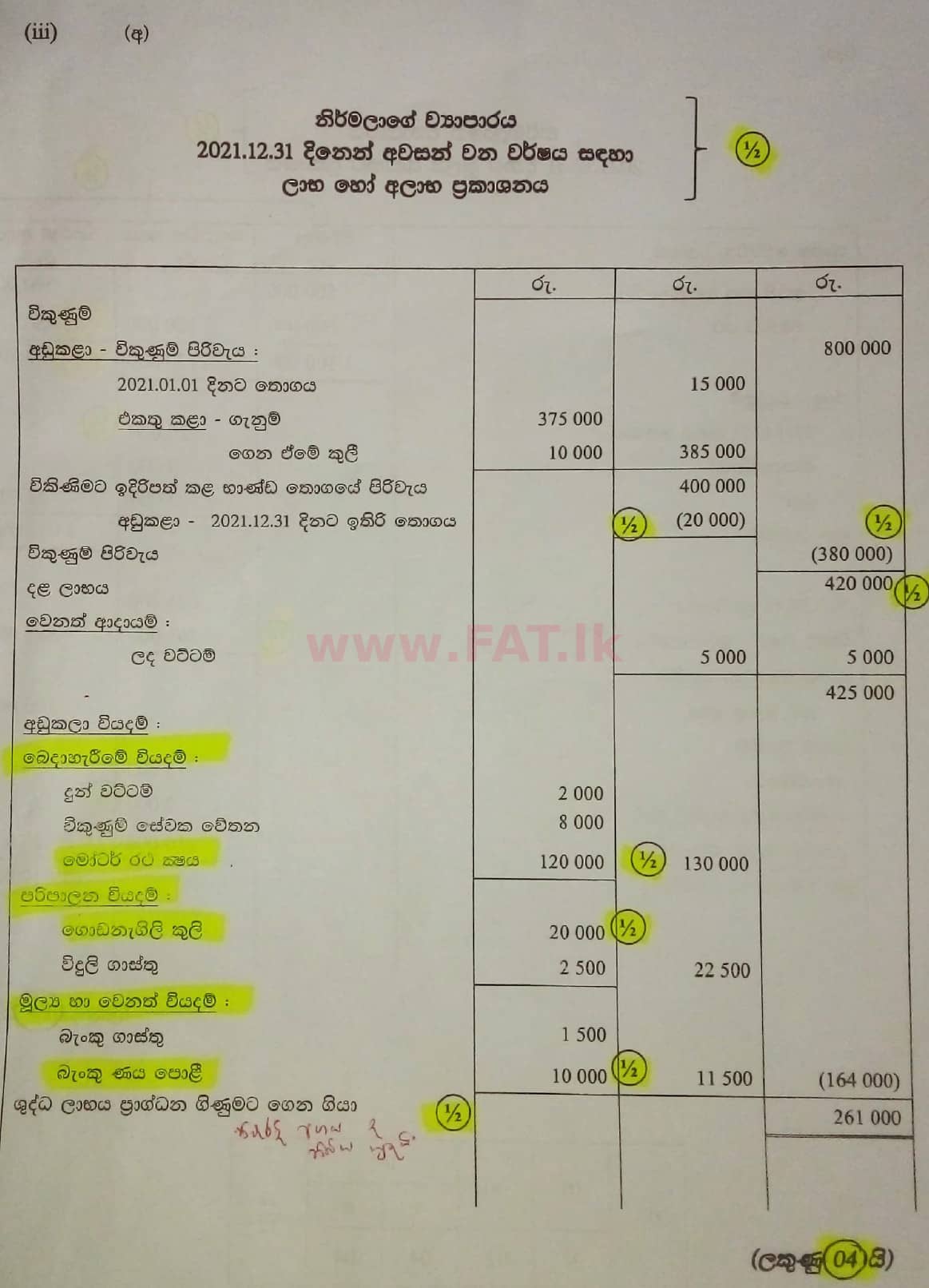 National Syllabus : Ordinary Level (O/L) Business and Accounting Studies - 2021 May - Paper II (සිංහල Medium) 7 5827