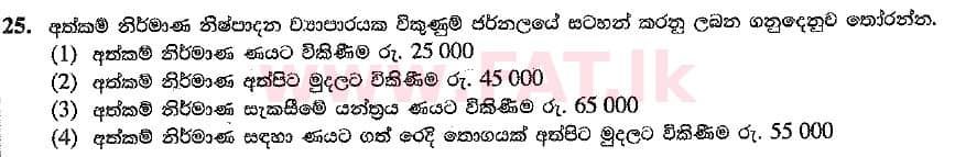 National Syllabus : Ordinary Level (O/L) Business and Accounting Studies - 2019 March - Paper I (සිංහල Medium) 25 1