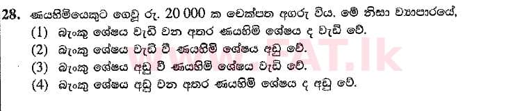 உள்ளூர் பாடத்திட்டம் : சாதாரண நிலை (சா/த) வர்த்தகக் கல்வி மற்றும் கணக்கியல் - 2019 மார்ச் - தாள்கள் I (සිංහල மொழிமூலம்) 28 1