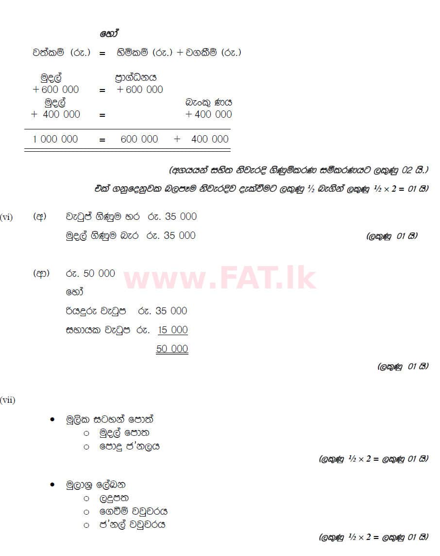 National Syllabus : Ordinary Level (O/L) Business and Accounting Studies - 2019 March - Paper II (සිංහල Medium) 1 5886
