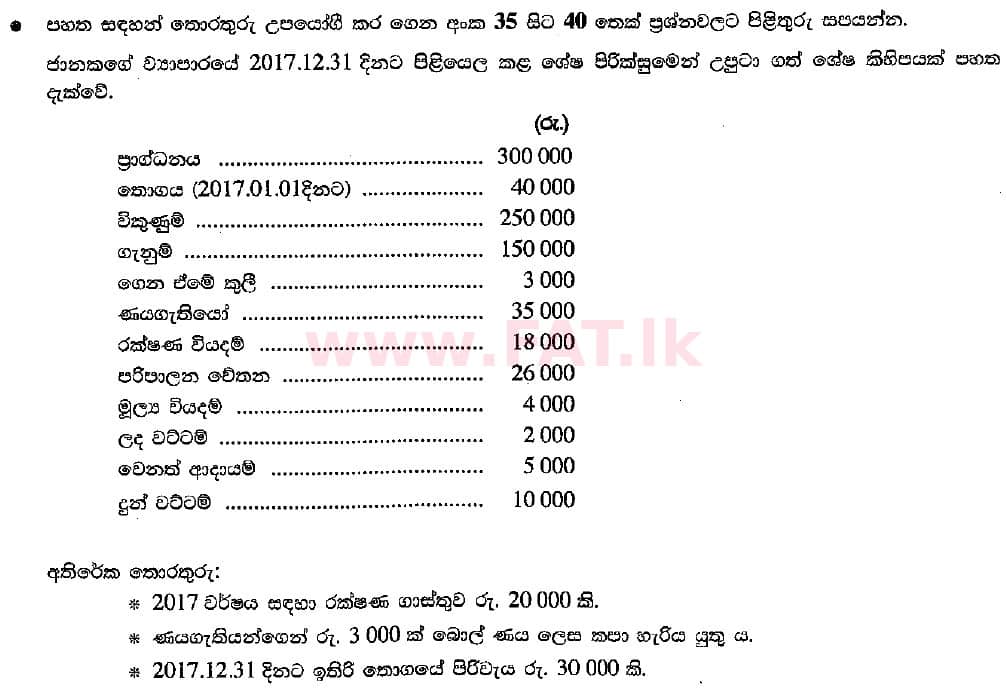 National Syllabus : Ordinary Level (O/L) Business and Accounting Studies - 2018 March - Paper I (සිංහල Medium) 36 1