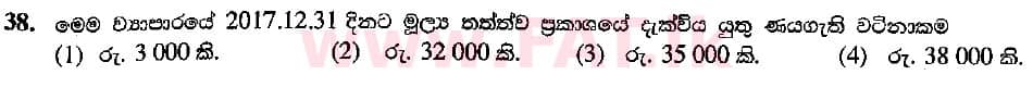உள்ளூர் பாடத்திட்டம் : சாதாரண நிலை (சா/த) வர்த்தகக் கல்வி மற்றும் கணக்கியல் - 2018 மார்ச் - தாள்கள் I (සිංහල மொழிமூலம்) 38 2