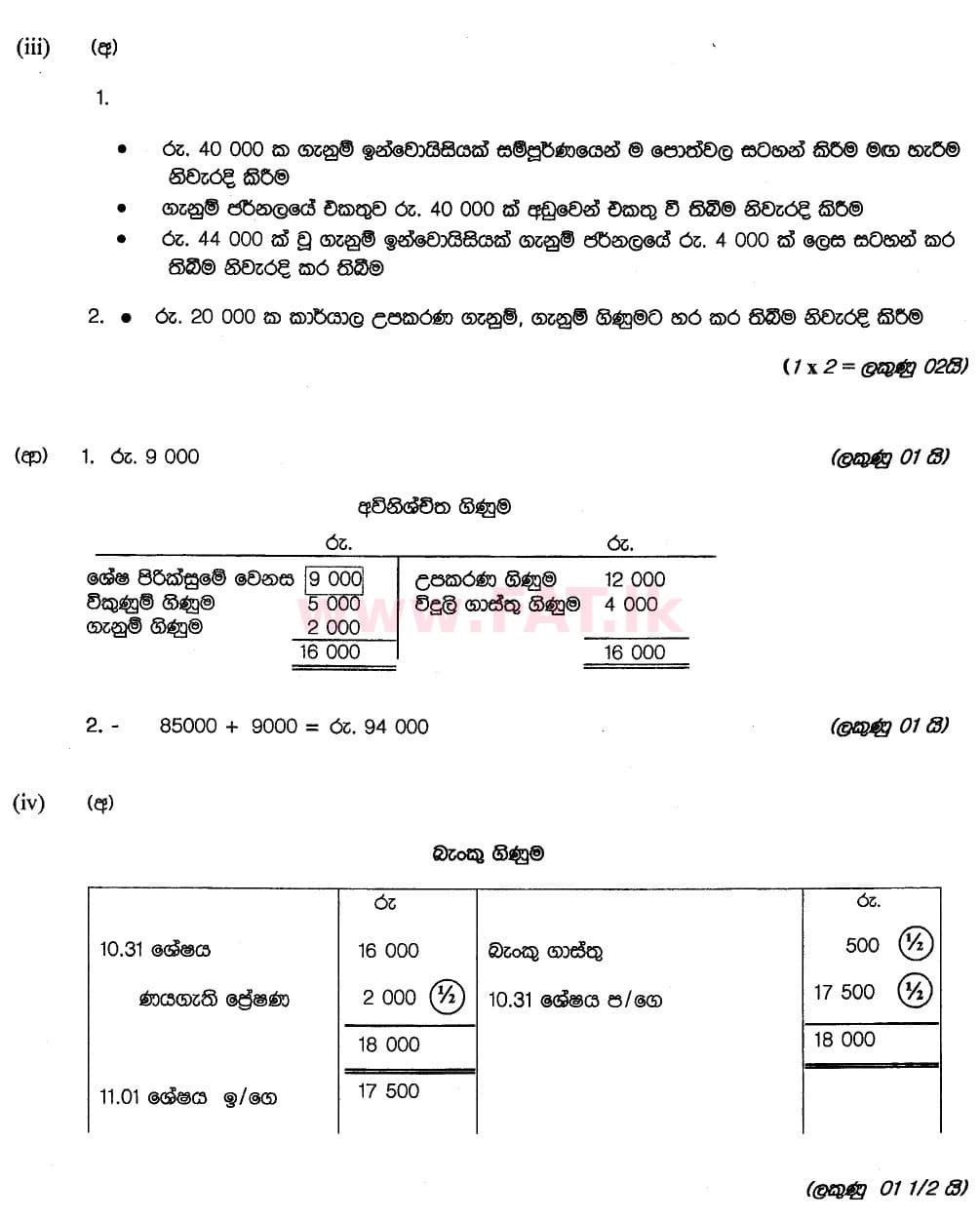 දේශීය විෂය නිර්දේශය : සාමාන්‍ය පෙළ (O/L) ව්‍යාපාර හා ගිණුම්කරණ අධ්‍යයනය - 2018 මාර්තු - ප්‍රශ්න පත්‍රය II (සිංහල මාධ්‍යය) 6 5918