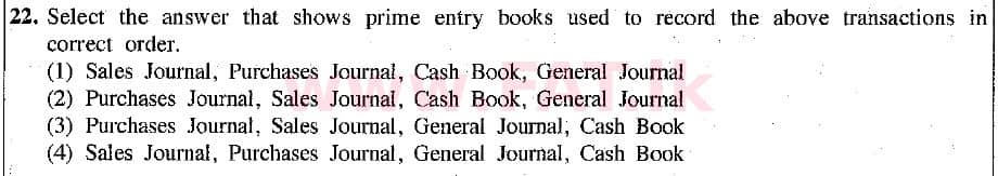 உள்ளூர் பாடத்திட்டம் : சாதாரண நிலை (சா/த) வர்த்தகக் கல்வி மற்றும் கணக்கியல் - 2019 மார்ச் - தாள்கள் I (English மொழிமூலம்) 22 2