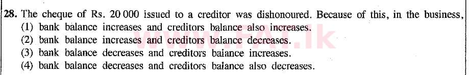 உள்ளூர் பாடத்திட்டம் : சாதாரண நிலை (சா/த) வர்த்தகக் கல்வி மற்றும் கணக்கியல் - 2019 மார்ச் - தாள்கள் I (English மொழிமூலம்) 28 1