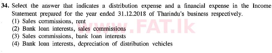 உள்ளூர் பாடத்திட்டம் : சாதாரண நிலை (சா/த) வர்த்தகக் கல்வி மற்றும் கணக்கியல் - 2019 மார்ச் - தாள்கள் I (English மொழிமூலம்) 34 2