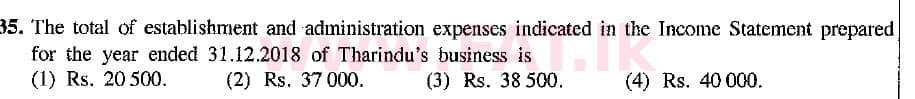 உள்ளூர் பாடத்திட்டம் : சாதாரண நிலை (சா/த) வர்த்தகக் கல்வி மற்றும் கணக்கியல் - 2019 மார்ச் - தாள்கள் I (English மொழிமூலம்) 35 2