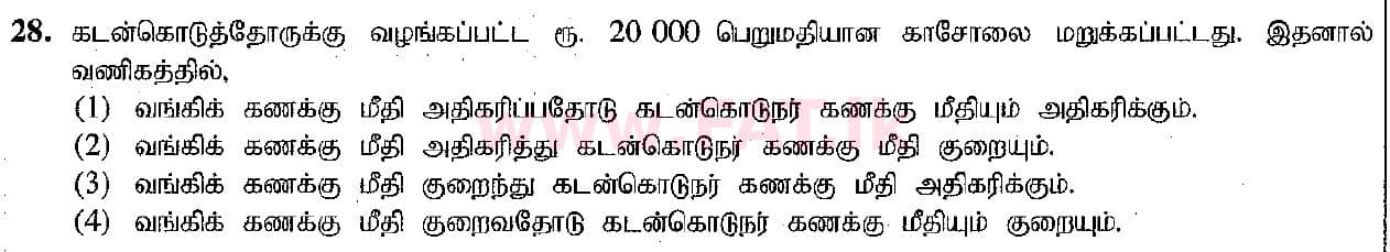 உள்ளூர் பாடத்திட்டம் : சாதாரண நிலை (சா/த) வர்த்தகக் கல்வி மற்றும் கணக்கியல் - 2019 மார்ச் - தாள்கள் I (தமிழ் மொழிமூலம்) 28 1