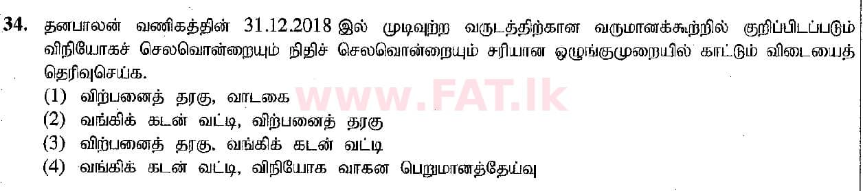 National Syllabus : Ordinary Level (O/L) Business and Accounting Studies - 2019 March - Paper I (தமிழ் Medium) 34 2