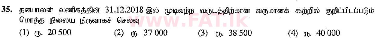 உள்ளூர் பாடத்திட்டம் : சாதாரண நிலை (சா/த) வர்த்தகக் கல்வி மற்றும் கணக்கியல் - 2019 மார்ச் - தாள்கள் I (தமிழ் மொழிமூலம்) 35 2