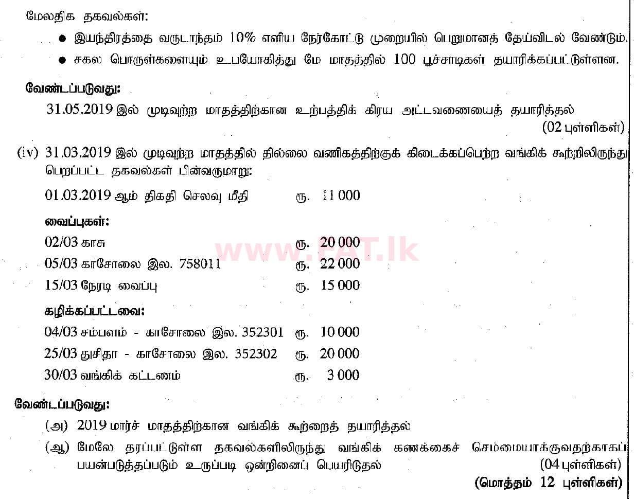 உள்ளூர் பாடத்திட்டம் : சாதாரண நிலை (சா/த) வர்த்தகக் கல்வி மற்றும் கணக்கியல் - 2019 மார்ச் - தாள்கள் II (தமிழ் மொழிமூலம்) 6 2