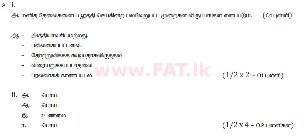 National Syllabus : Ordinary Level (O/L) Business and Accounting Studies - 2019 March - Paper II (தமிழ் Medium) 2 5982