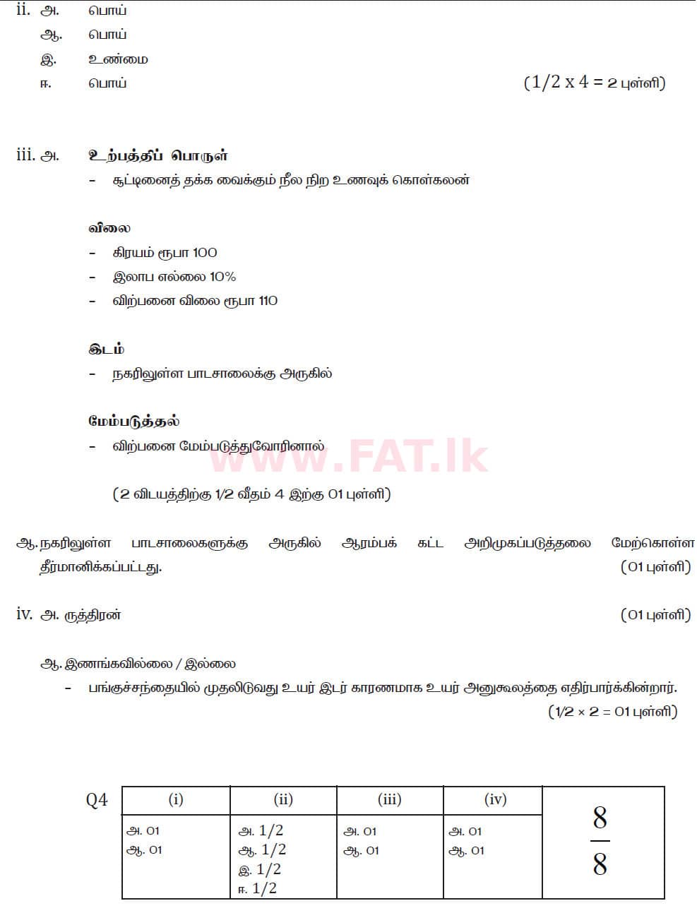 உள்ளூர் பாடத்திட்டம் : சாதாரண நிலை (சா/த) வர்த்தகக் கல்வி மற்றும் கணக்கியல் - 2019 மார்ச் - தாள்கள் II (தமிழ் மொழிமூலம்) 4 5987