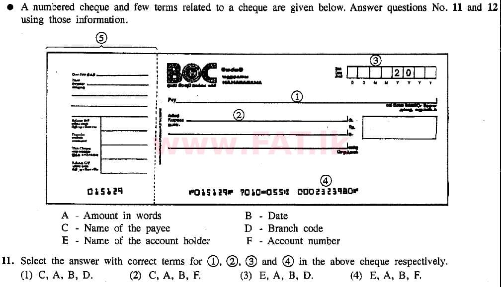 உள்ளூர் பாடத்திட்டம் : சாதாரண நிலை (சா/த) வர்த்தகக் கல்வி மற்றும் கணக்கியல் - 2015 டிசம்பர் - தாள்கள் I (English மொழிமூலம்) 11 1