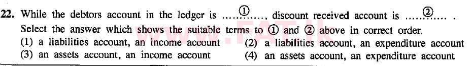 உள்ளூர் பாடத்திட்டம் : சாதாரண நிலை (சா/த) வர்த்தகக் கல்வி மற்றும் கணக்கியல் - 2015 டிசம்பர் - தாள்கள் I (English மொழிமூலம்) 22 1