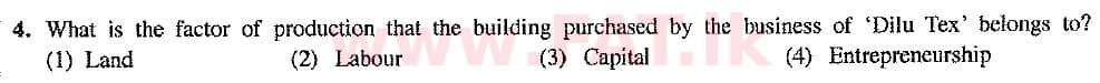 National Syllabus : Ordinary Level (O/L) Business and Accounting Studies - 2016 December - Paper I (New Syllabus) (English Medium) 4 2