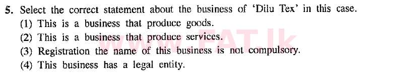 දේශීය විෂය නිර්දේශය : සාමාන්‍ය පෙළ (O/L) ව්‍යාපාර හා ගිණුම්කරණ අධ්‍යයනය - 2016 දෙසැම්බර් - ප්‍රශ්න පත්‍රය I (නව විෂය නිර්දේශය) (English මාධ්‍යය) 5 2